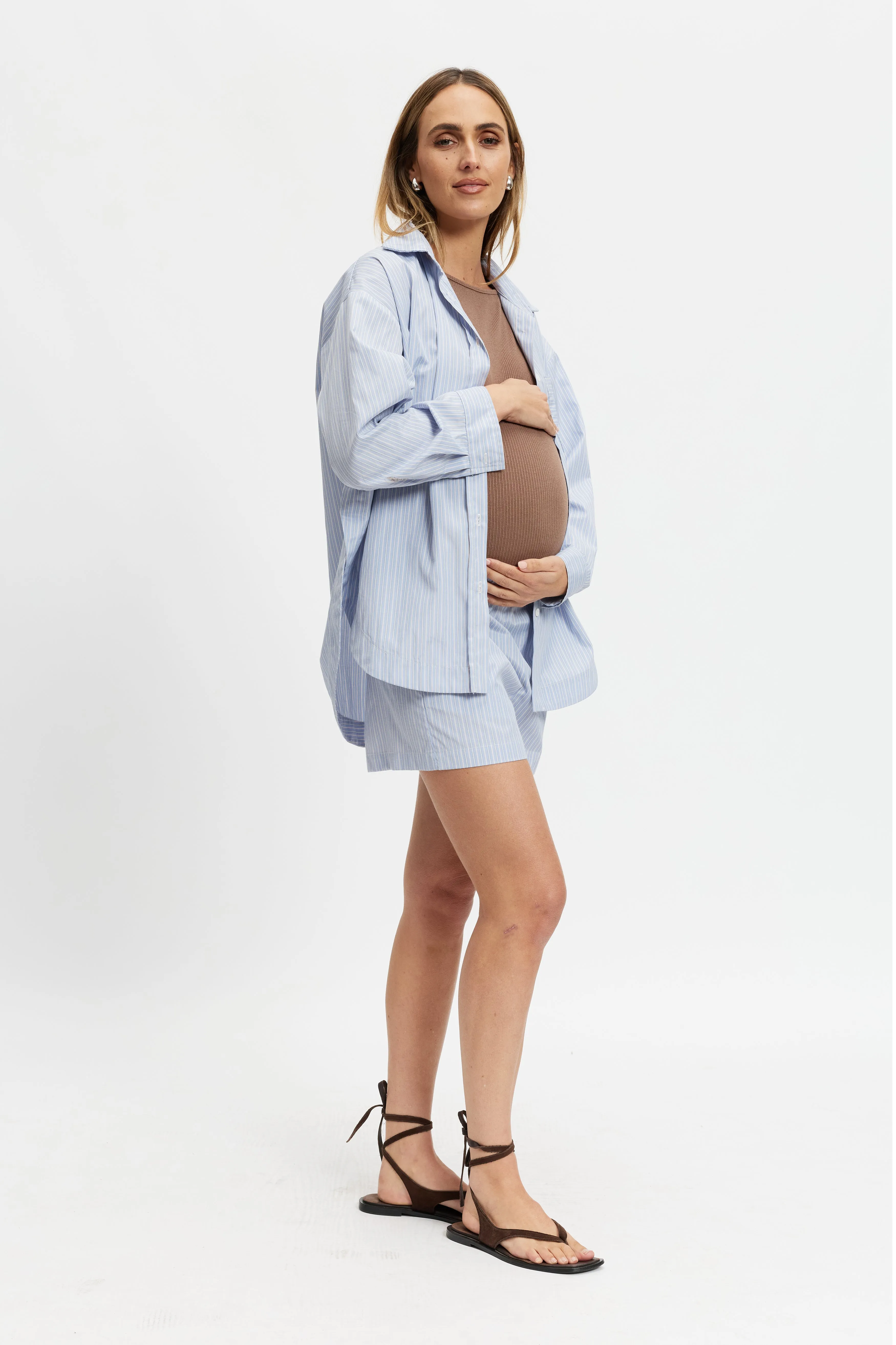 Juliette Stripe Poplin Short - Blue Multi sold by Apero Label product image thumbnail 4