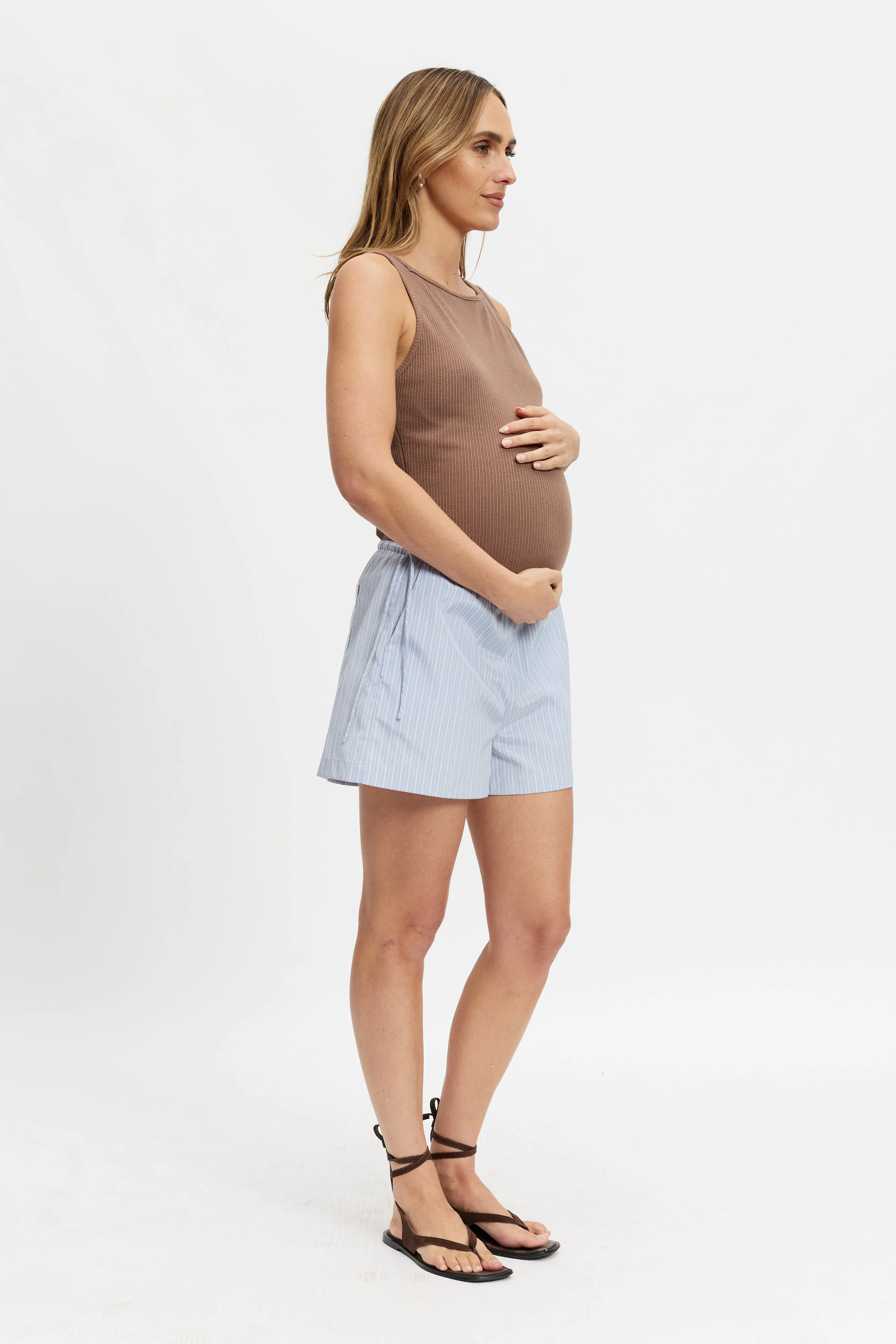 Juliette Stripe Poplin Short - Blue Multi sold by Apero Label product image thumbnail 2