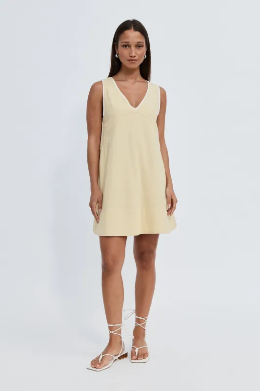 Ariel Shift Dress - Lemon sold by Apero Label