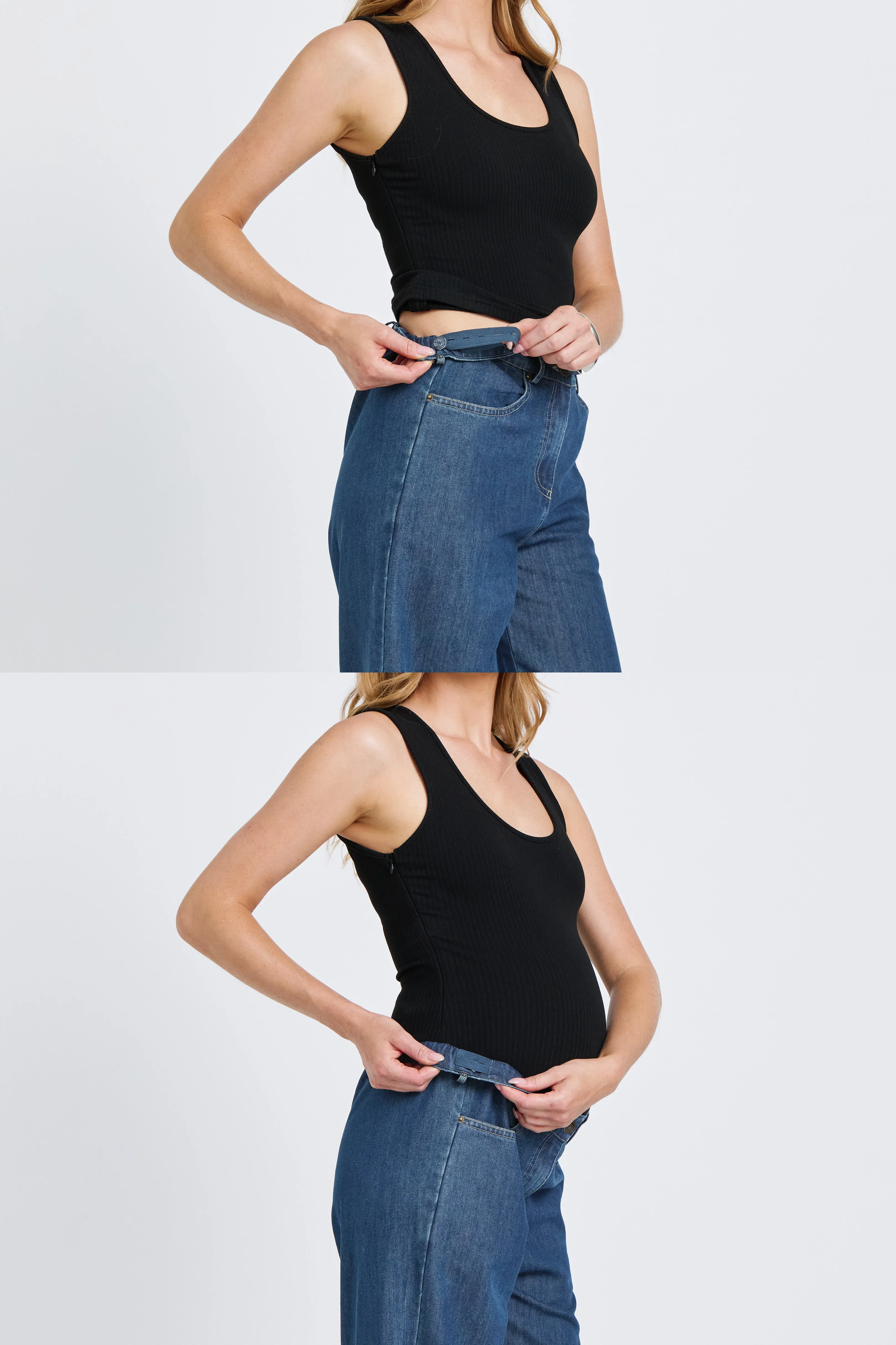 Anderson Adjustable-Waist Wide Leg Jean - Medium Blue sold by Apero Label product image thumbnail 3