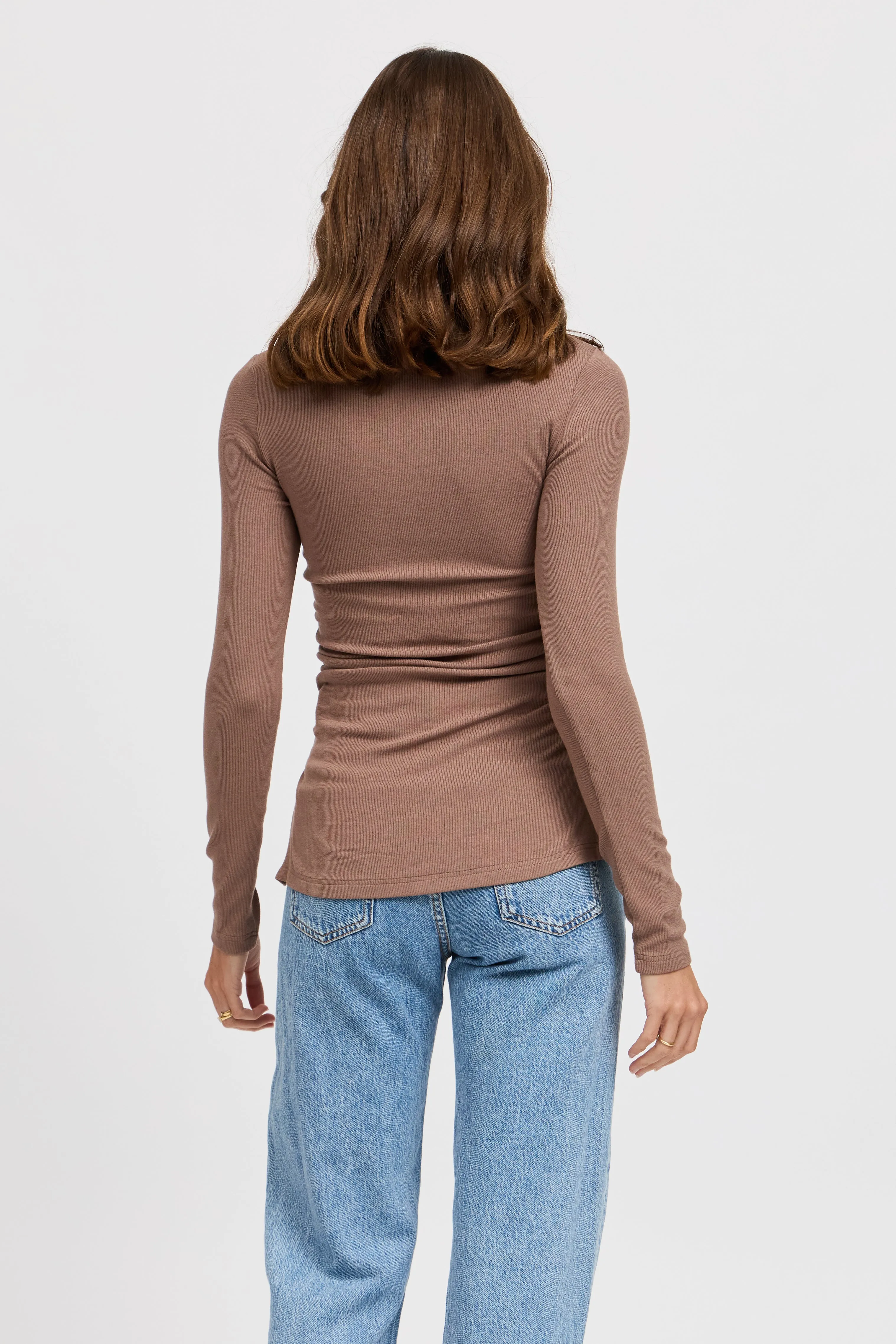 Ari Ribbed Long Sleeve Top - Mocha sold by Apero Label product image thumbnail 5
