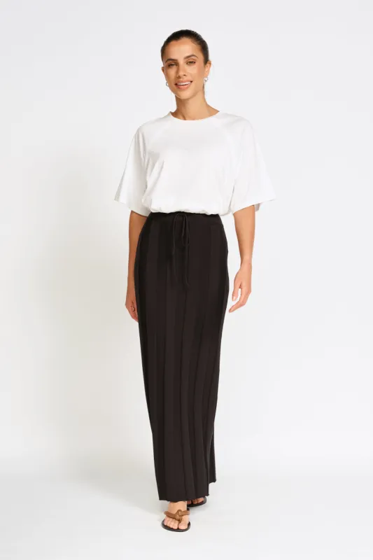 Lulu Column Midi Skirt - Black sold by Apero Label