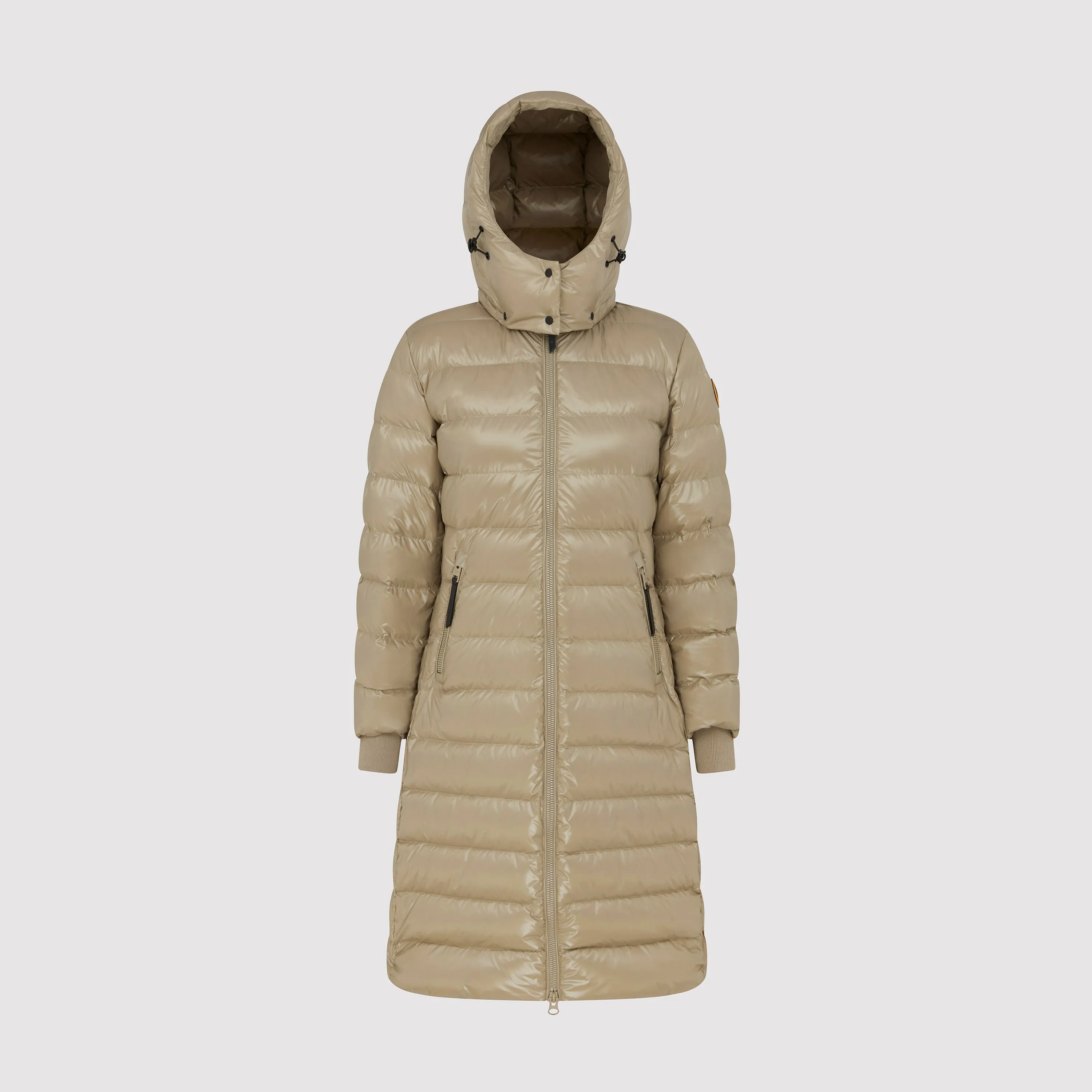 Women's Arctic Long Puffer in Taupe sold by Arctic Army