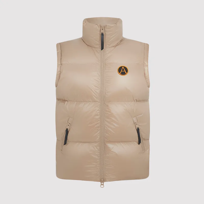 Women's Arctic Shiny Gilet in Taupe sold by Arctic Army