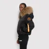 Women's Bomber with Fur in Black sold by Arctic Army
