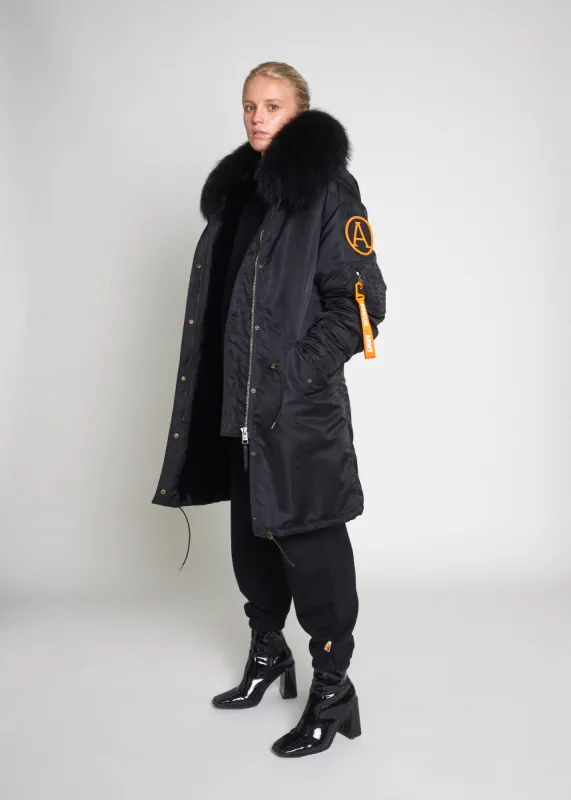 Women's Fur Lined Parka in Black sold by Arctic Army