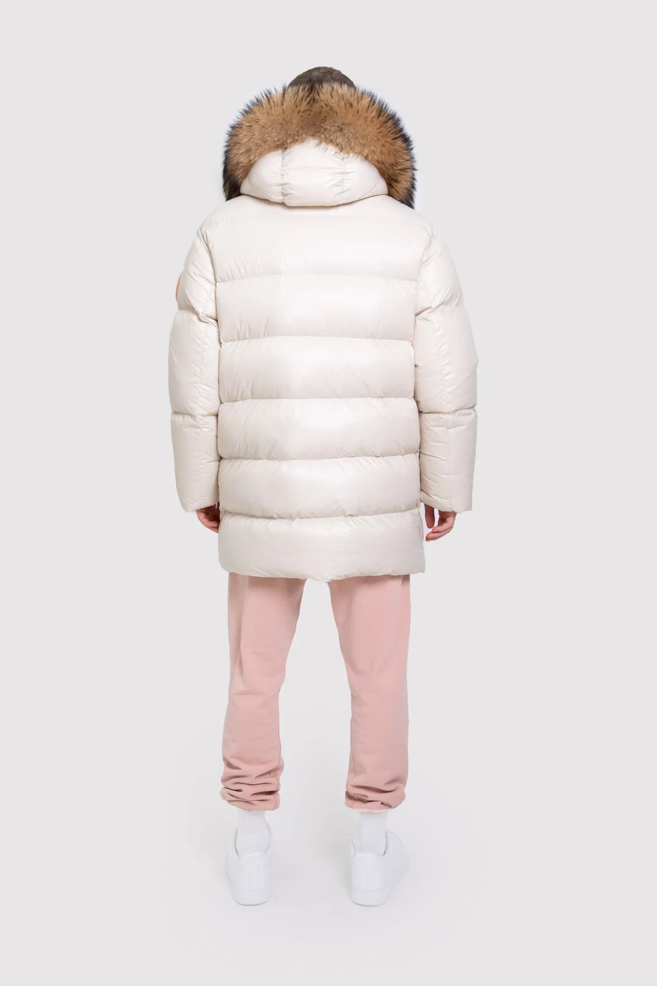 Mens Chalk Mid-Length Puffer Jacket with Fur sold by Arctic Army product image thumbnail 5