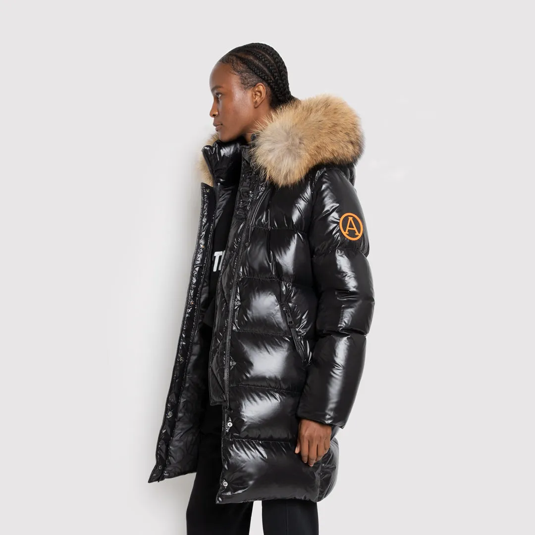 Women's Mid-Length Puffer with Fur in Black sold by Arctic Army product image thumbnail 4