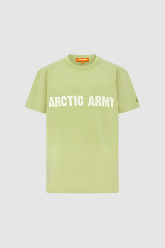 Women's AA T-Shirt in Washed Pistachio made by Arctic Army
