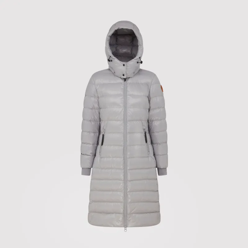 Women's Arctic Long Puffer in Grey sold by Arctic Army