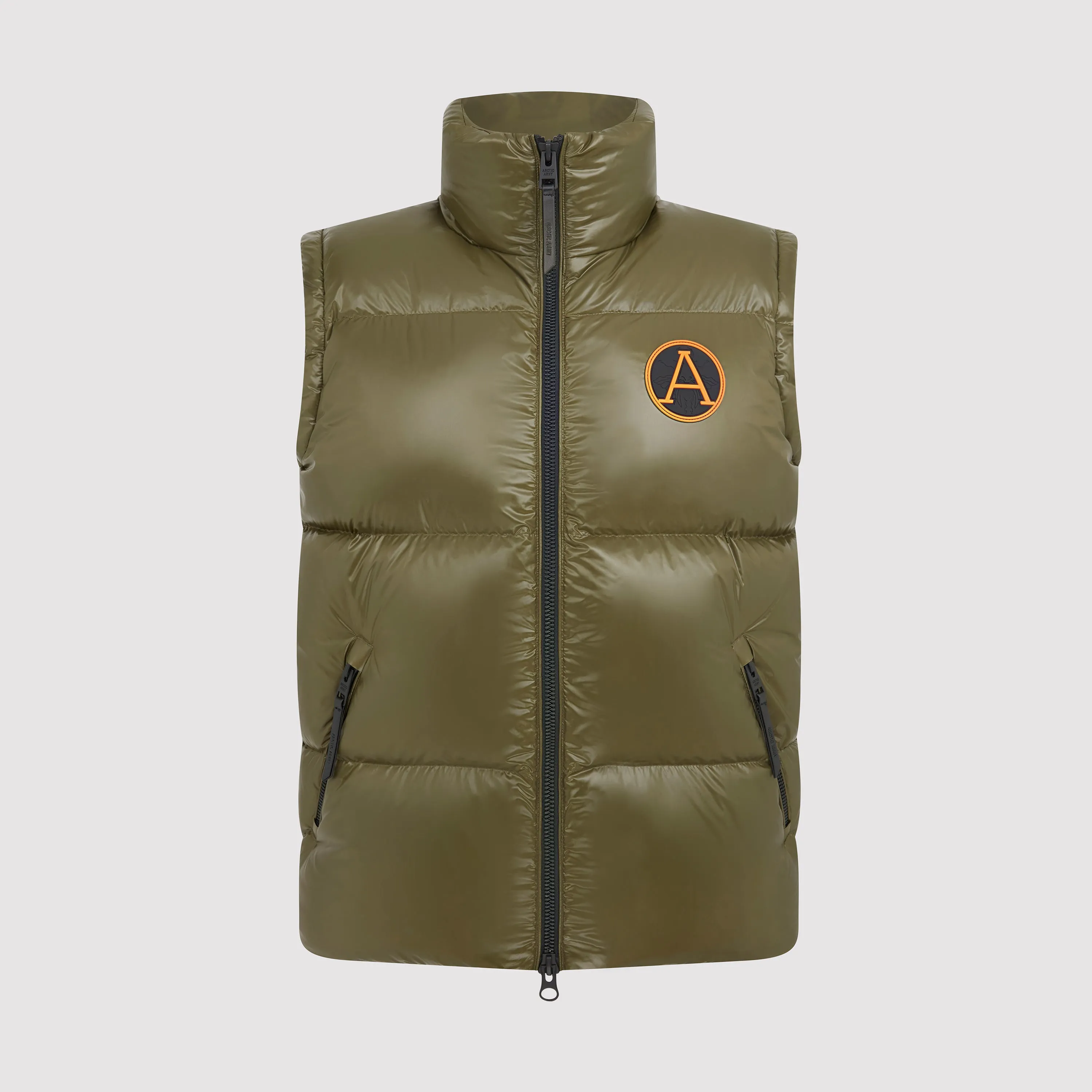Men's Arctic Shiny Gilet in Khaki sold by Arctic Army