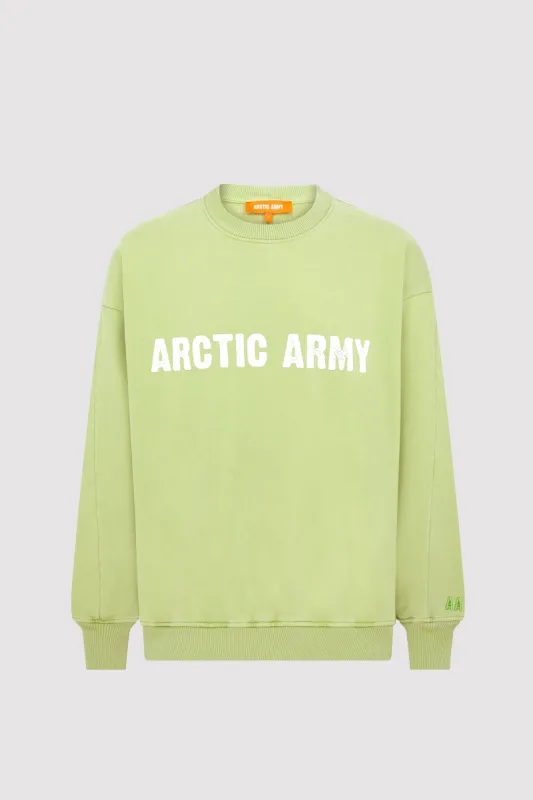 Men's AA Sweatshirt in Washed Pistachio sold by Arctic Army