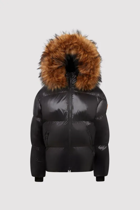 Men's Faux Fur Puffer in Black Natural sold by Arctic Army