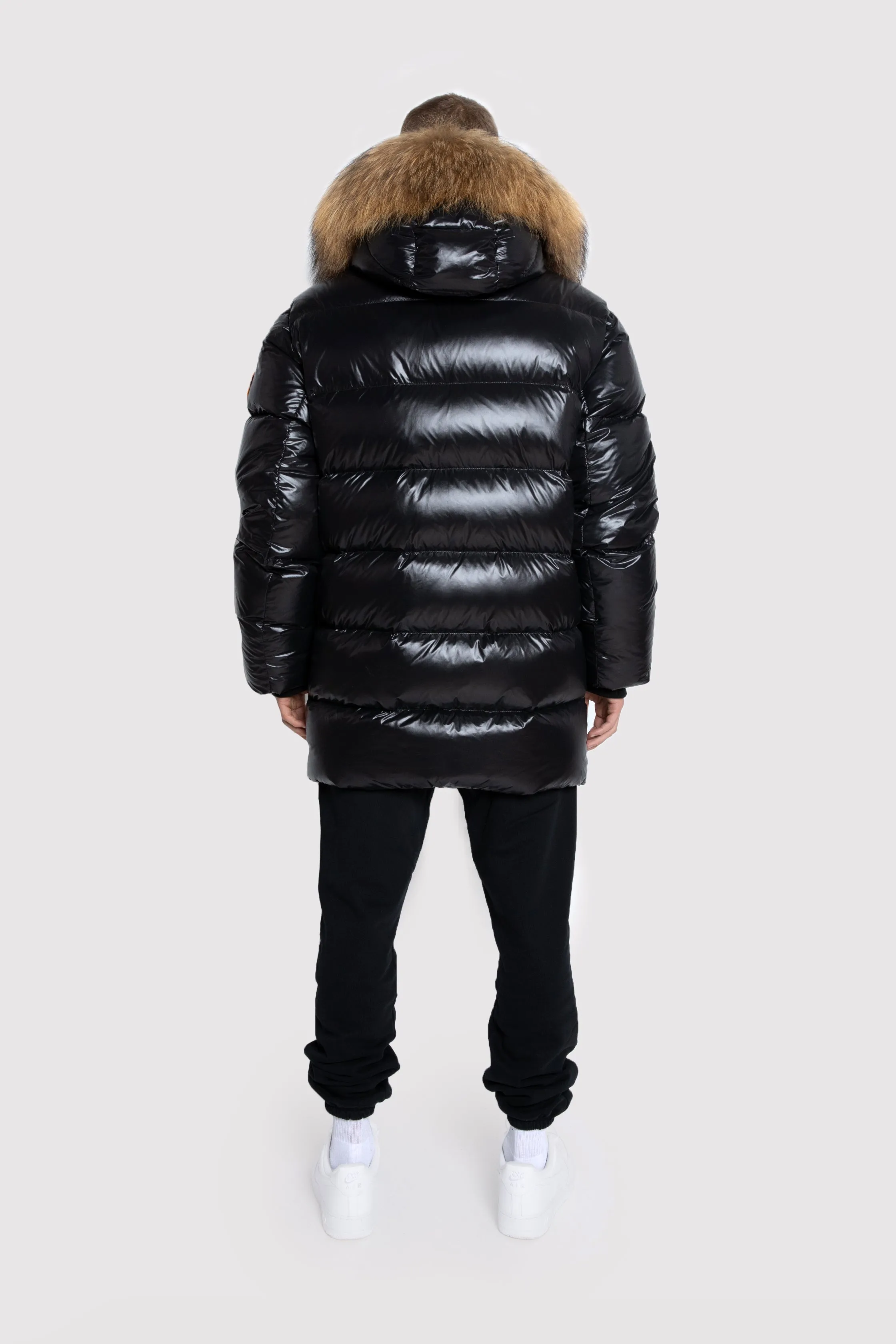 Men's Mid-Length Puffer with Fur in Black sold by Arctic Army product image thumbnail 5