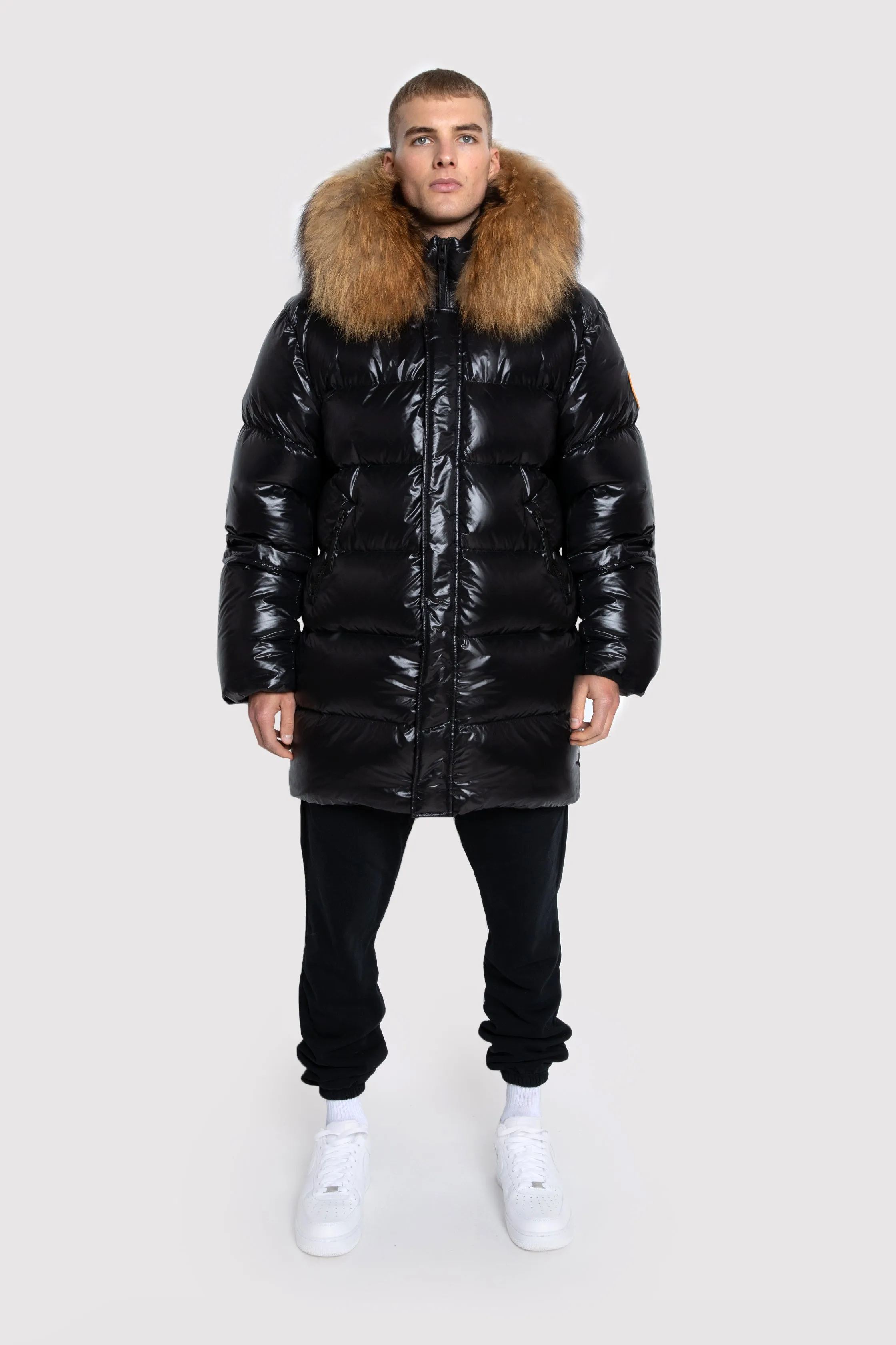 Men's Mid-Length Puffer with Fur in Black sold by Arctic Army product image thumbnail 2