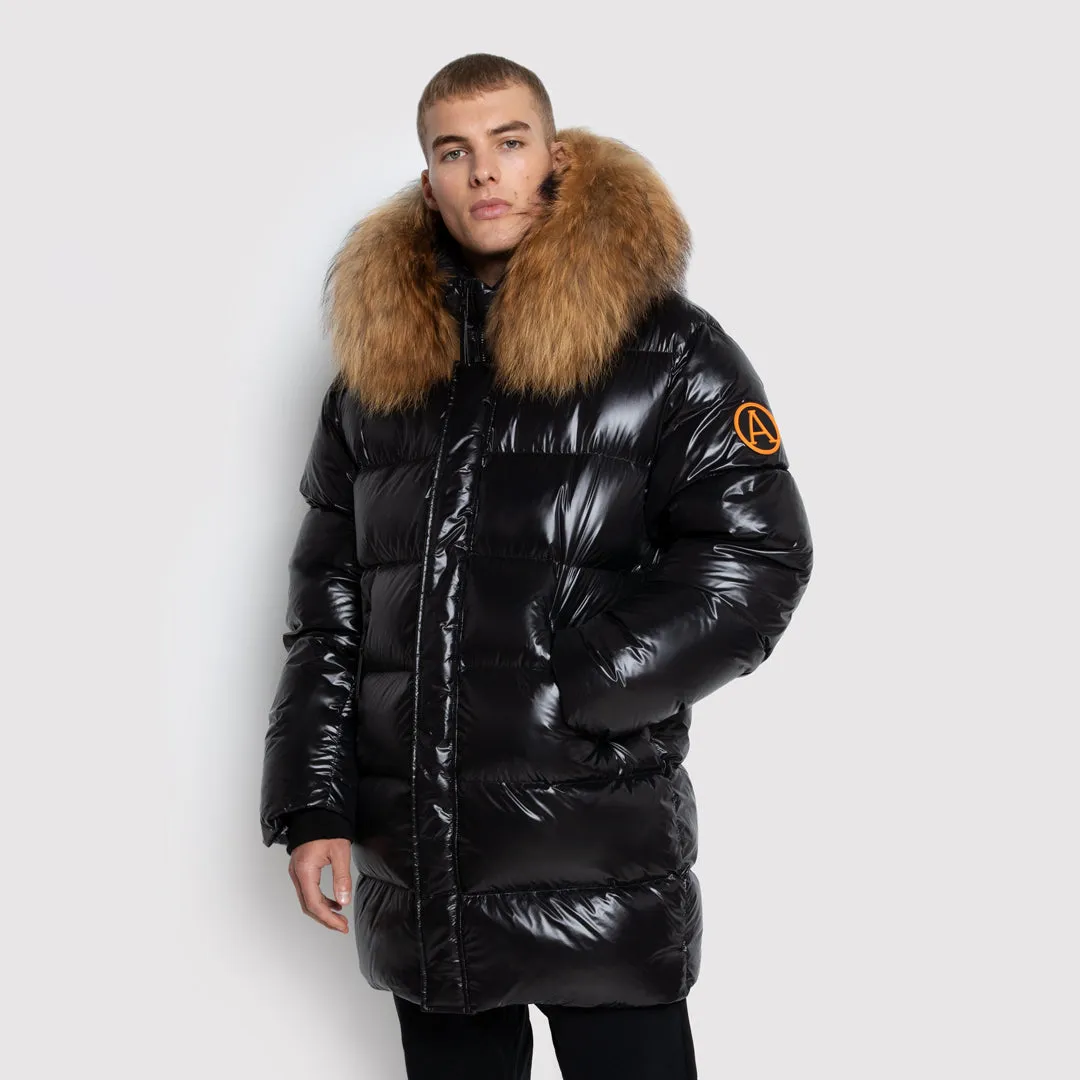 Men's Mid-Length Puffer with Fur in Black sold by Arctic Army product image thumbnail 4