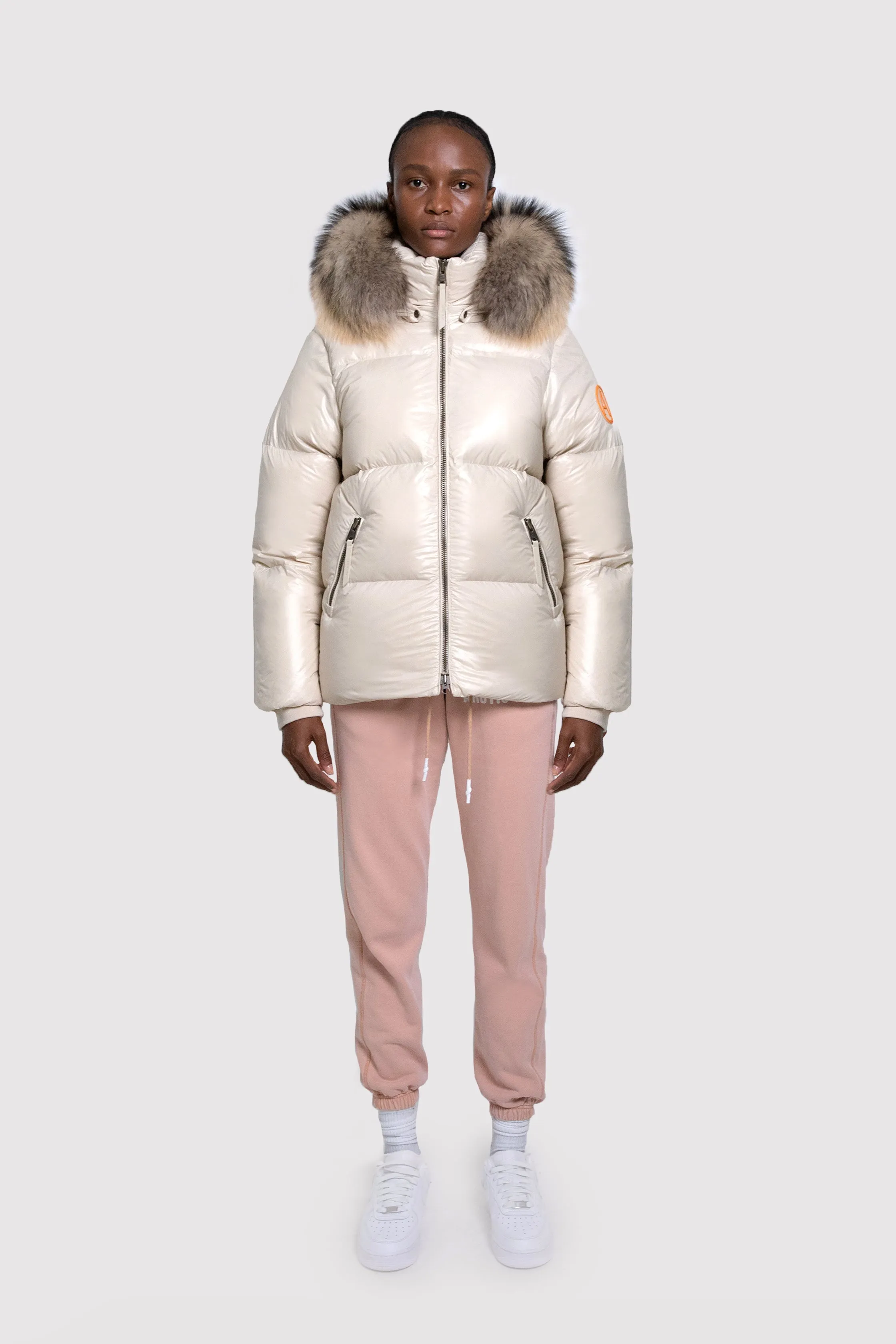 Women's Puffer with Fur in Chalk sold by Arctic Army product image thumbnail 2