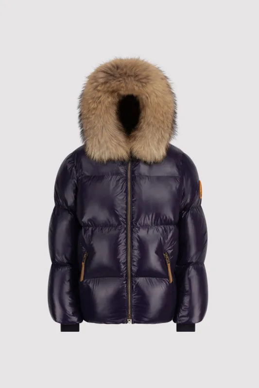 Women's Puffer with Fur in Navy sold by Arctic Army