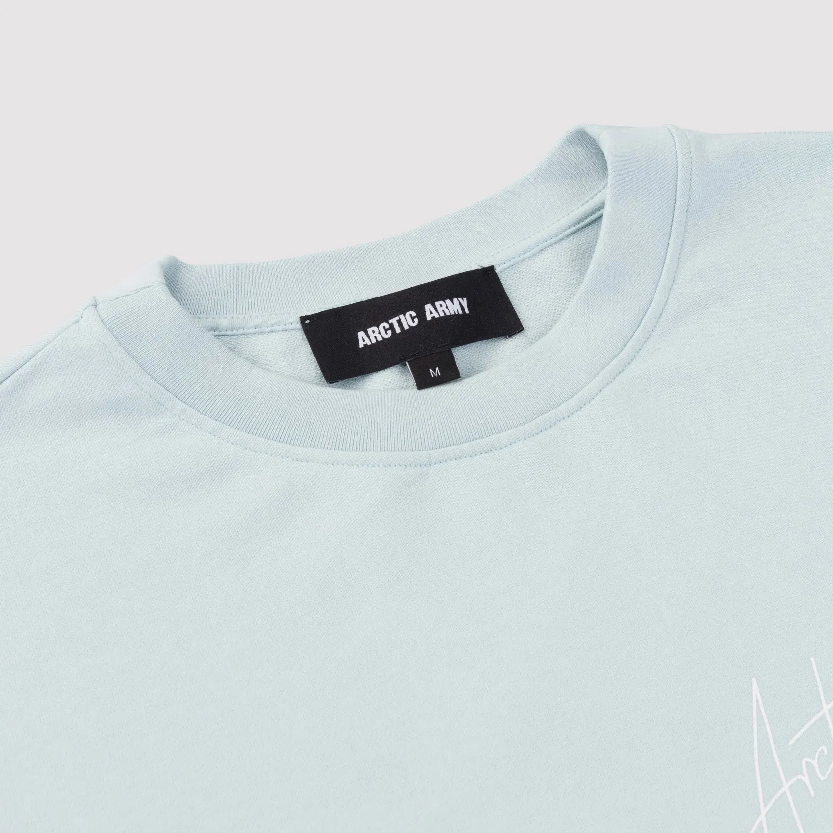 Script T-Shirt in Bleach Blue sold by Arctic Army product image thumbnail 3