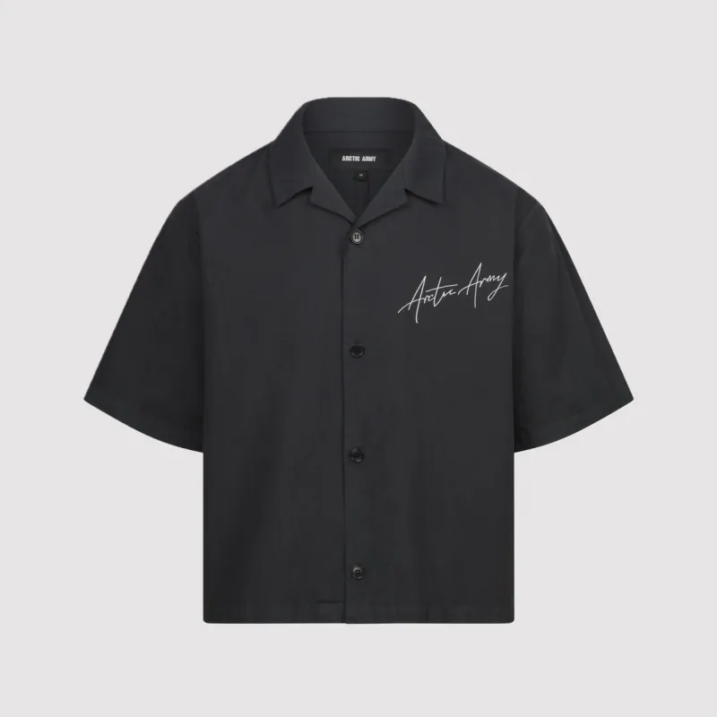 Script Bowling Shirt in Black sold by Arctic Army
