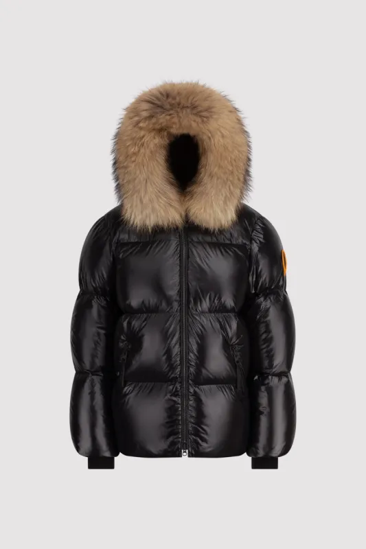 Women's Puffer with Fur in Black sold by Arctic Army