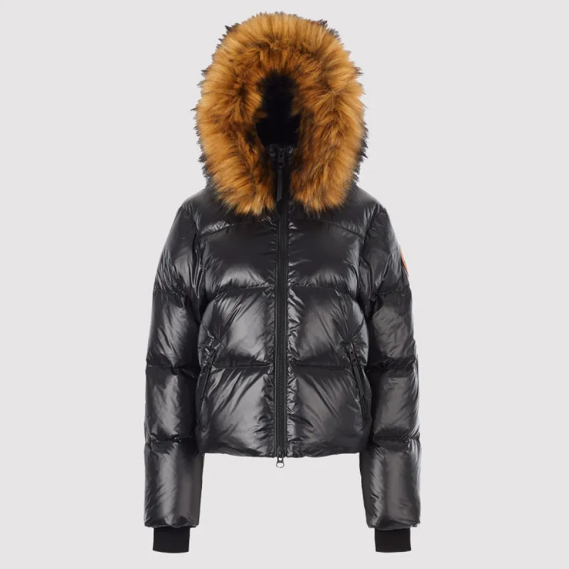 Women's Heavyweight Arctic Crop Puffer Jacket in Black sold by Arctic Army