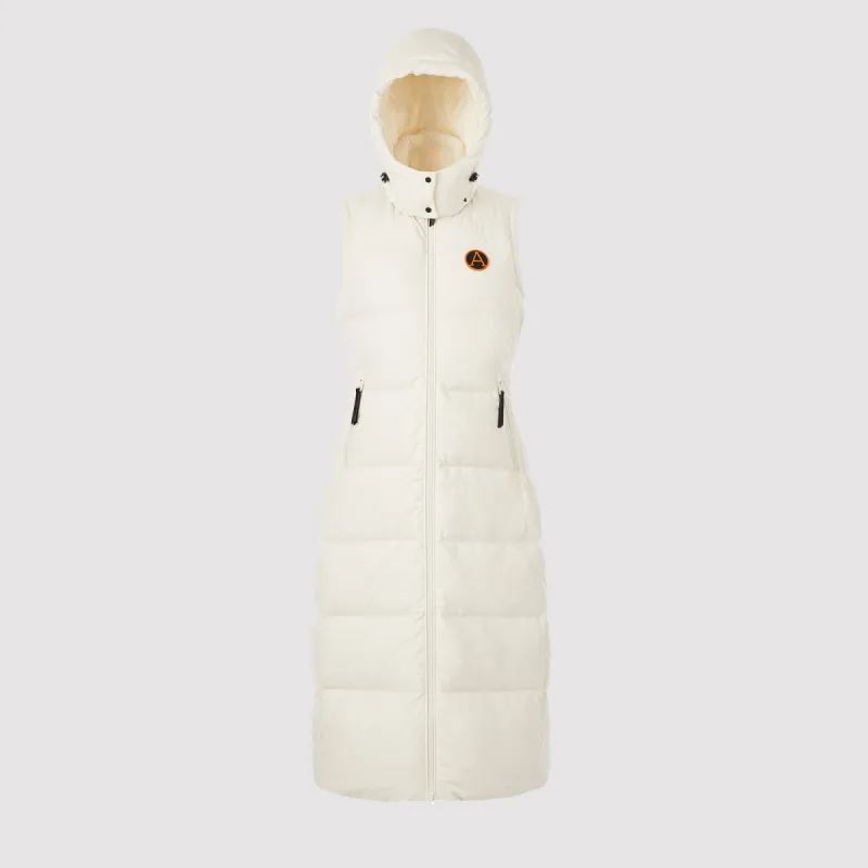 Women's Heavyweight Arctic Long Gilet in White sold by Arctic Army
