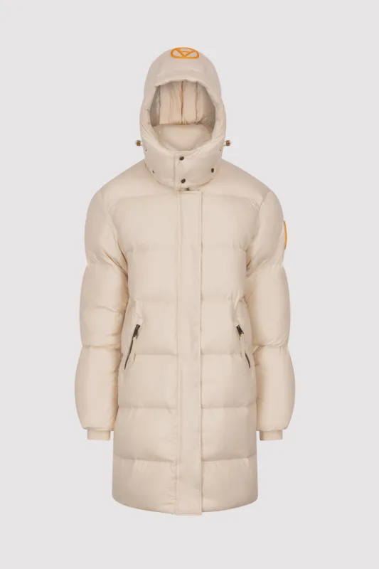 Women's Mid-Length Puffer in Chalk sold by Arctic Army