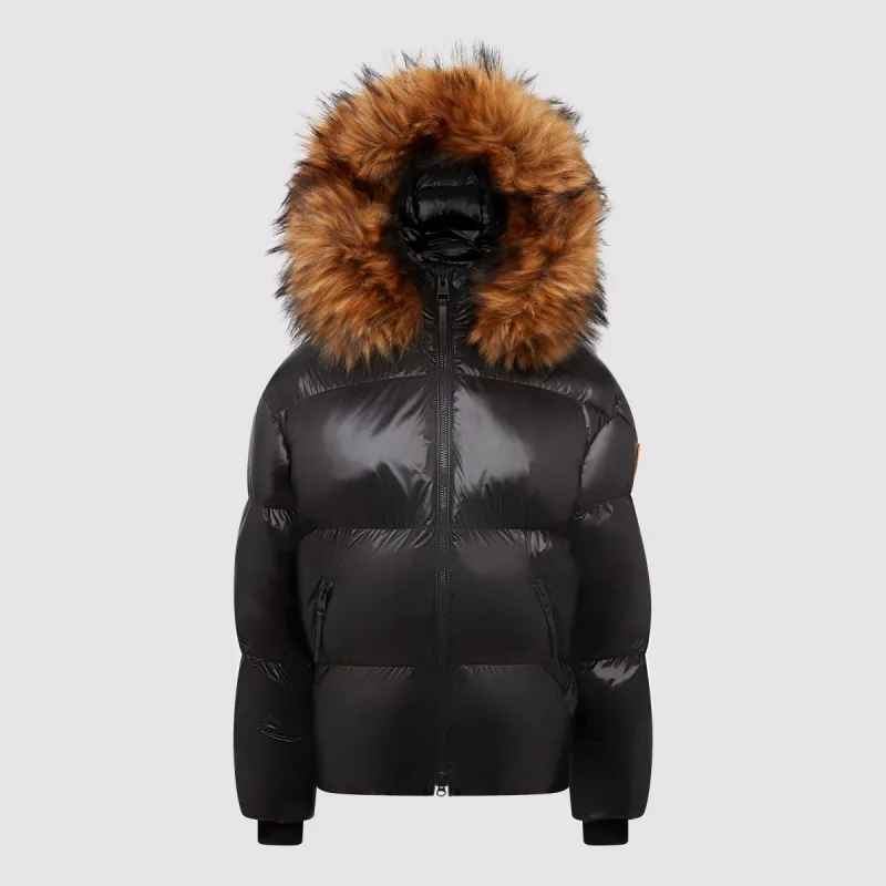 Women's Faux Fur Puffer in Black Natural sold by Arctic Army