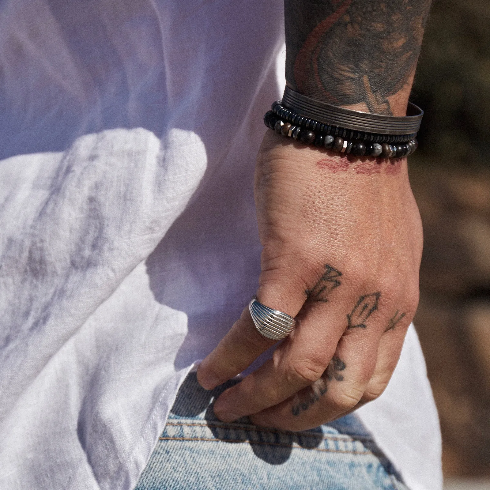 Izaac Silver Ring sold by Arms Of Eve product image thumbnail 3