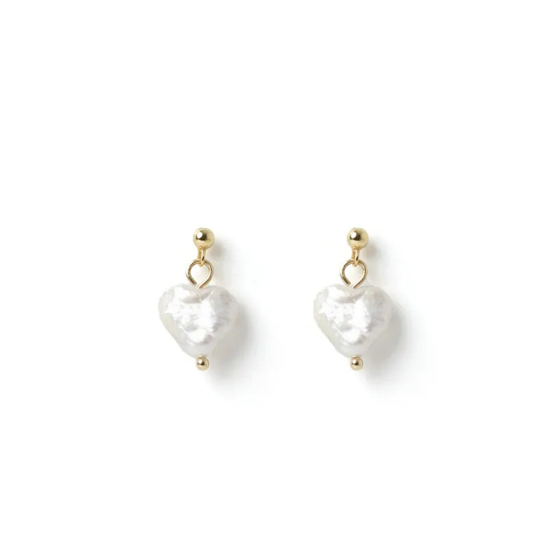 Lover Gold and Pearl Earrings sold by Arms Of Eve