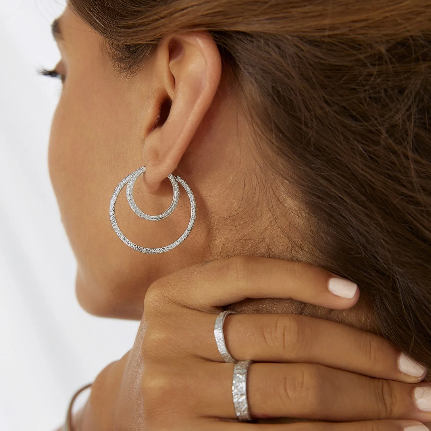 Sebastian Silver Hoop Earrings sold by Arms Of Eve product image thumbnail 2