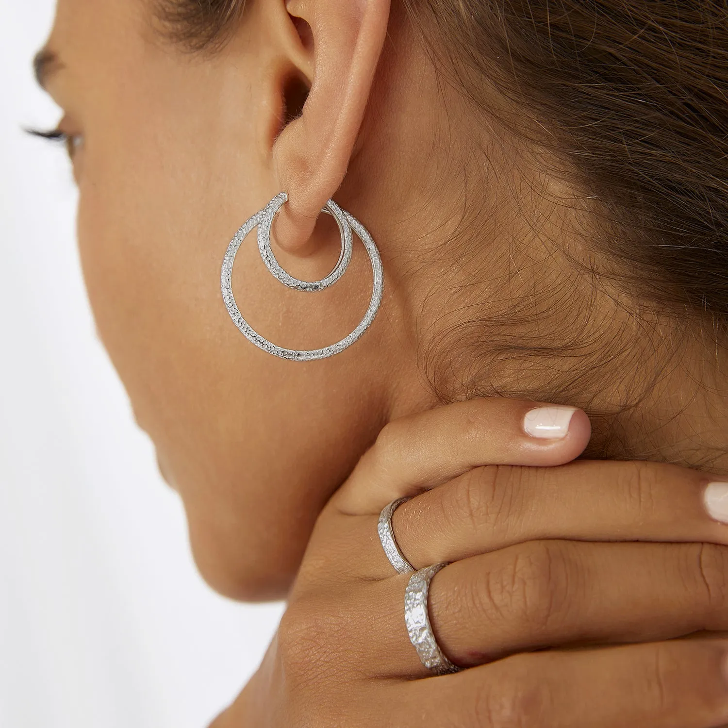 Sebastian Silver Hoop Earrings sold by Arms Of Eve product image thumbnail 5