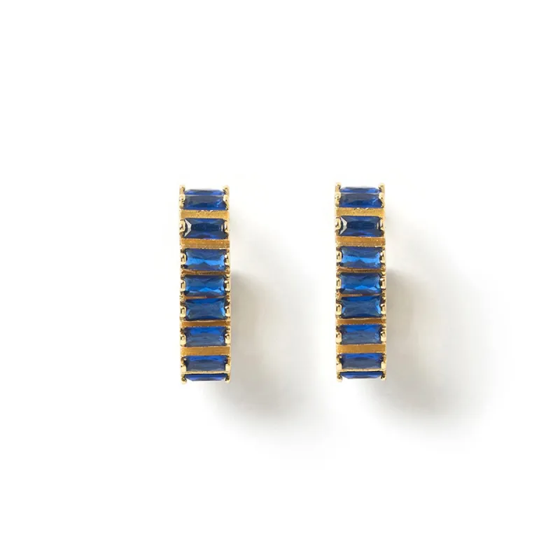 Lumin Gold Earrings - Sapphire sold by Arms Of Eve