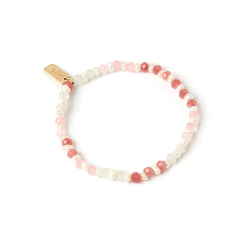 Bloom Pearl and Gemstone Bracelet - Watermelon sold by Arms Of Eve