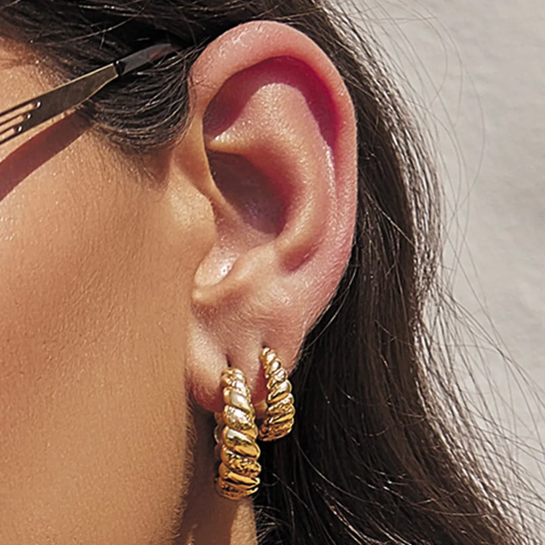 Lulu Gold Hoop Earrings sold by Arms Of Eve product image thumbnail 2