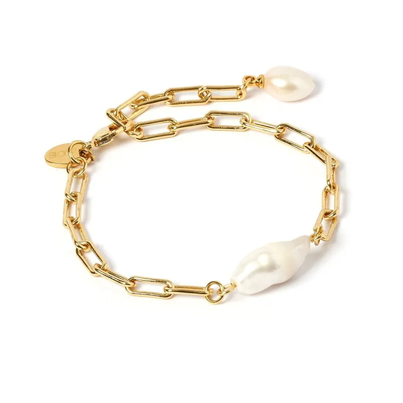 Danielle Gold and Pearl Bracelet sold by Arms Of Eve