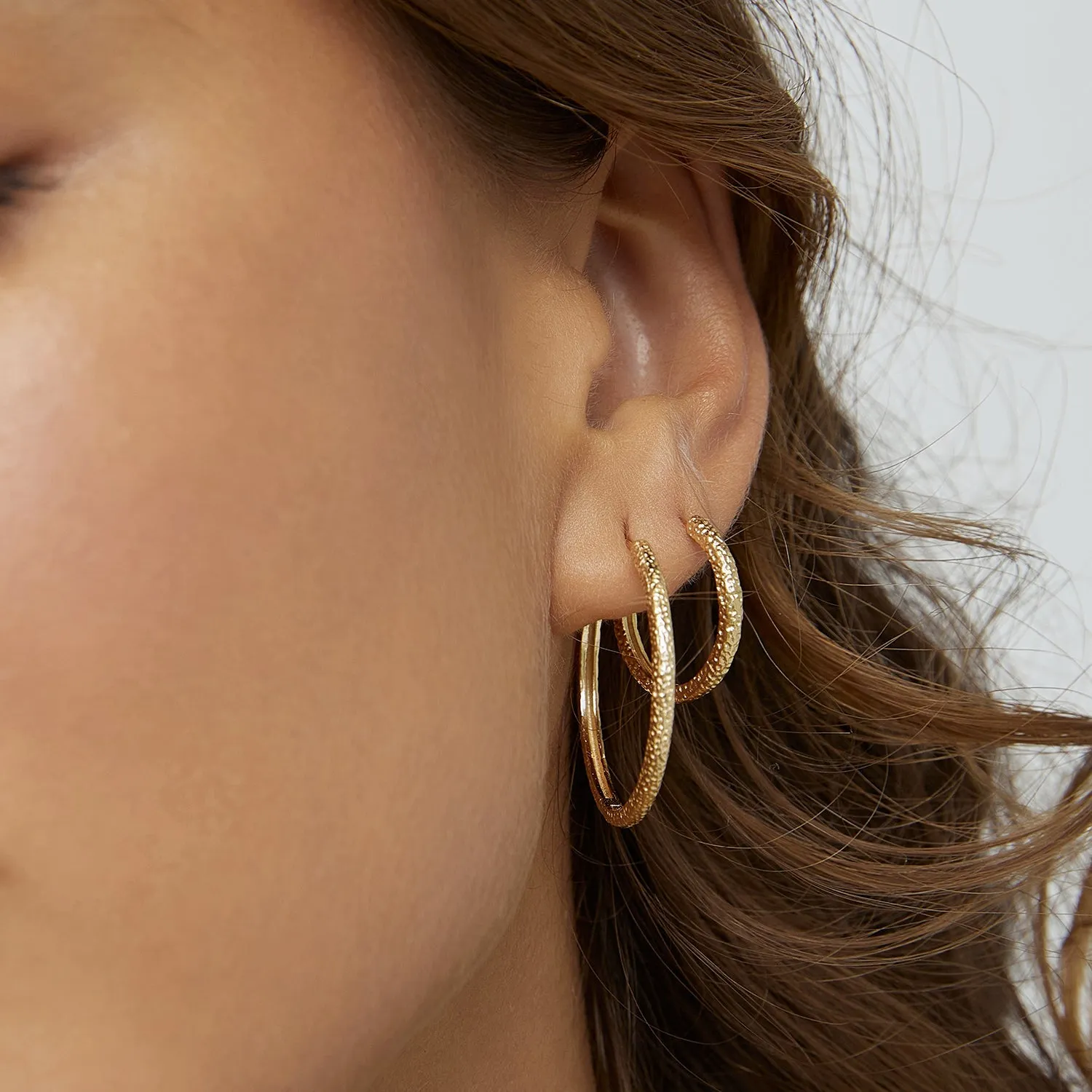 Arabella Gold Hoop Earrings sold by Arms Of Eve product image thumbnail 2