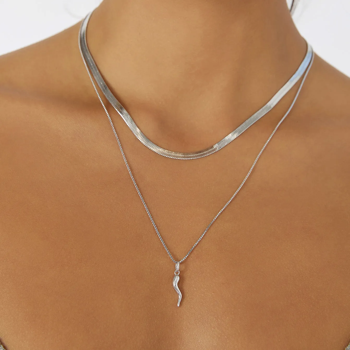 Cornicello Silver Charm Necklace sold by Arms Of Eve product image thumbnail 2