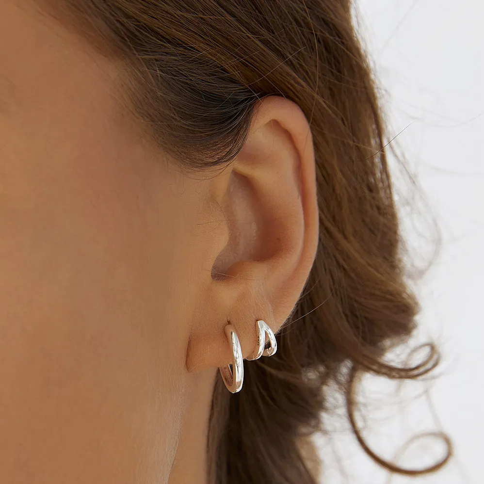 Jett Silver Hoop Earrings sold by Arms Of Eve product image thumbnail 2