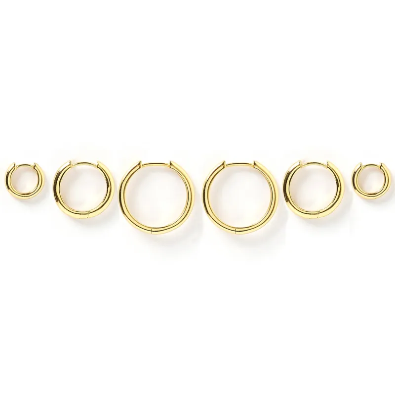 Smooth Hoop Earring Stack - Gold sold by Arms Of Eve