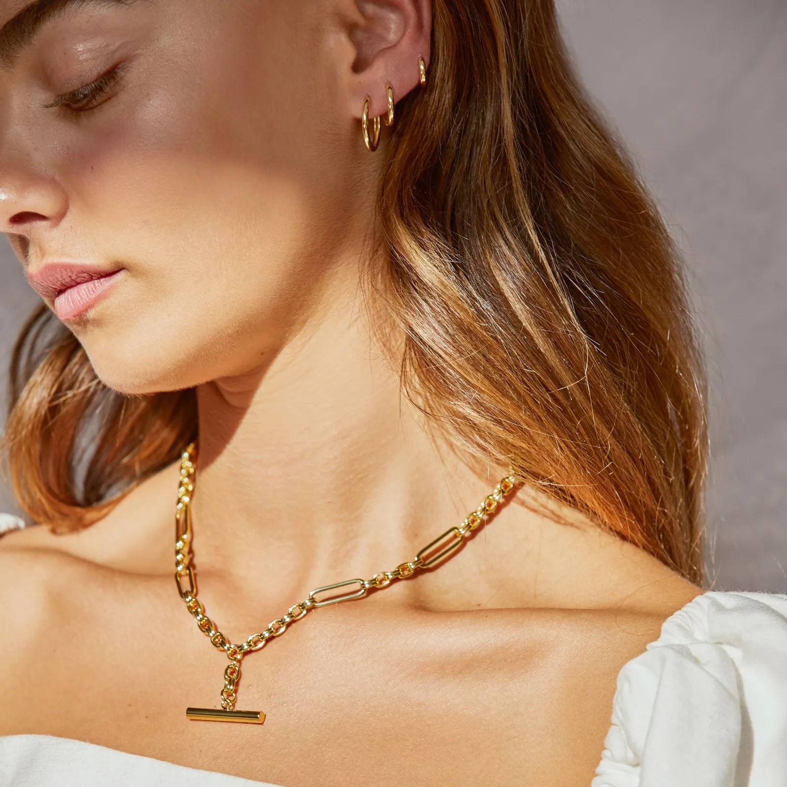 Smooth Hoop Earring Stack - Gold sold by Arms Of Eve product image thumbnail 3