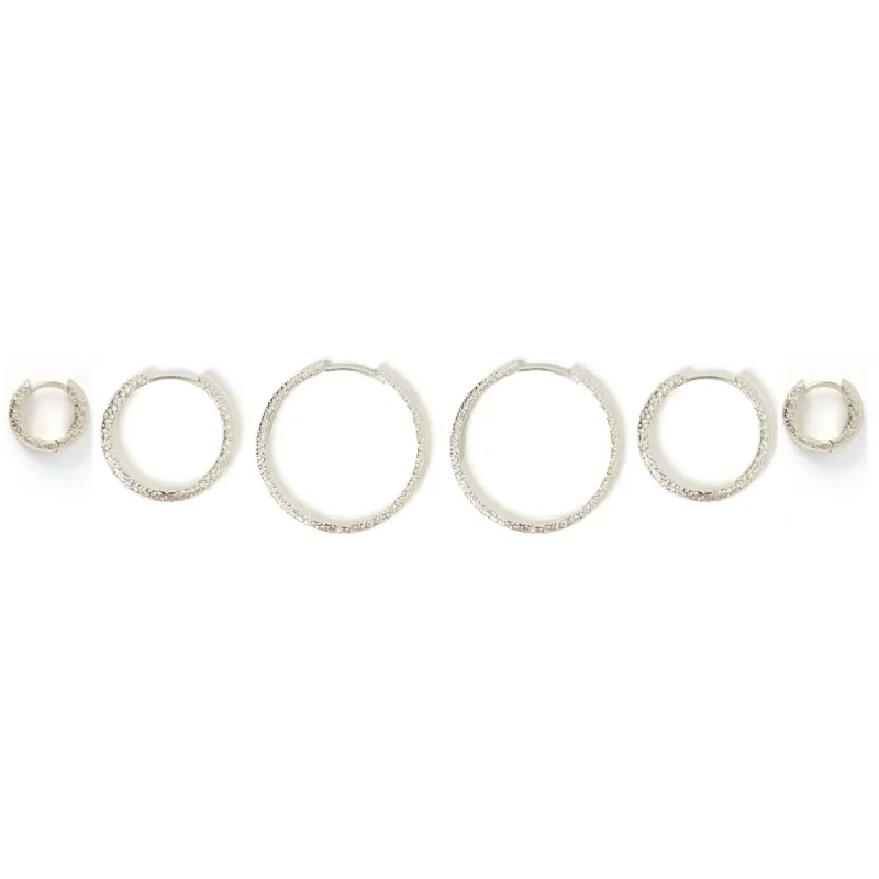 Triple Hoop Earring Stack - Silver sold by Arms Of Eve