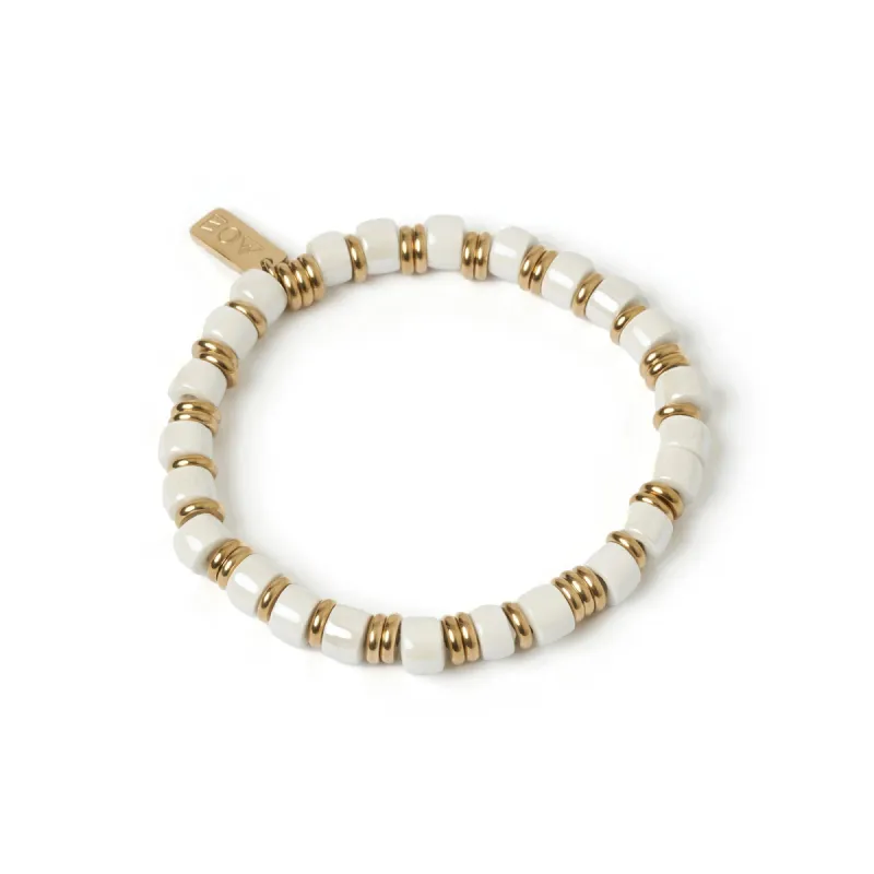 Skylar Ceramic and Gold Bracelet - Vanilla sold by Arms Of Eve