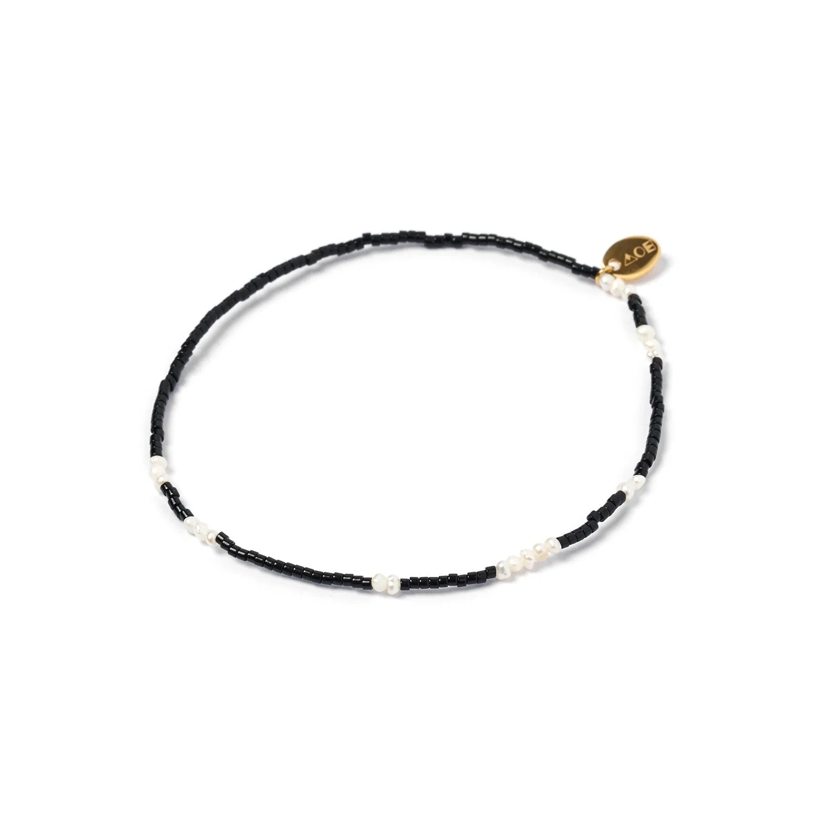 Poppy Pearl & Glass Beaded Anklet - Black sold by Arms Of Eve product image thumbnail 5
