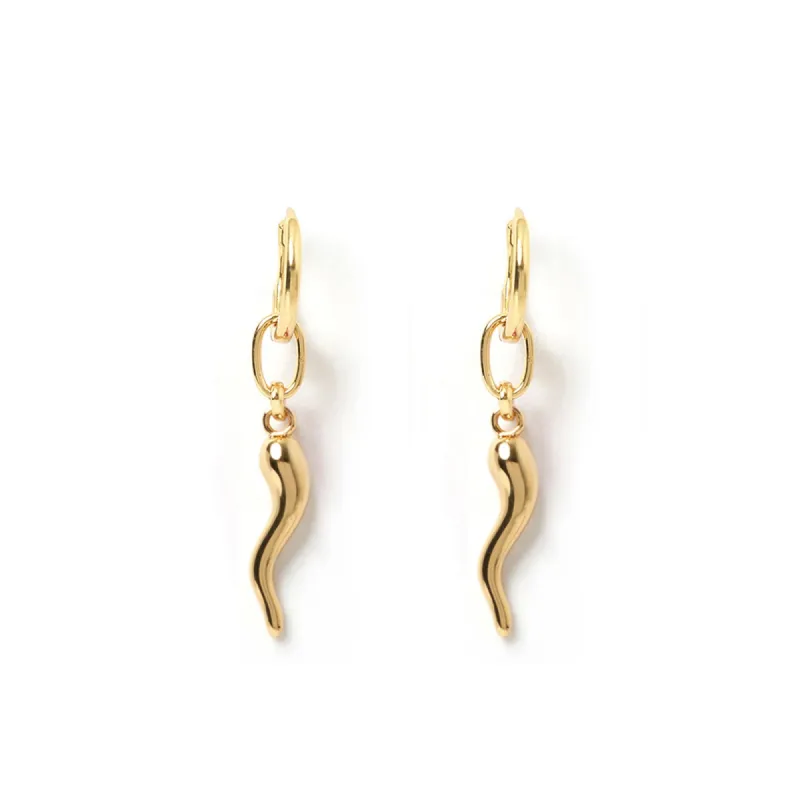Cornicello Gold Charm Earrings - Large sold by Arms Of Eve