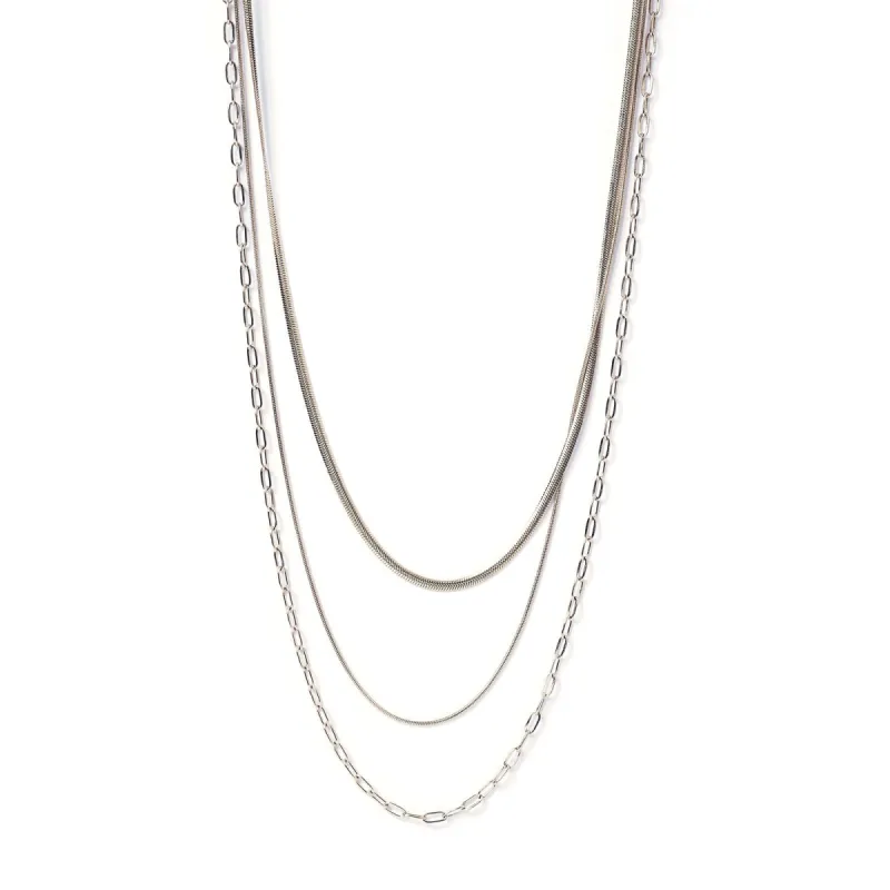 Amour Triple Silver Necklace sold by Arms Of Eve