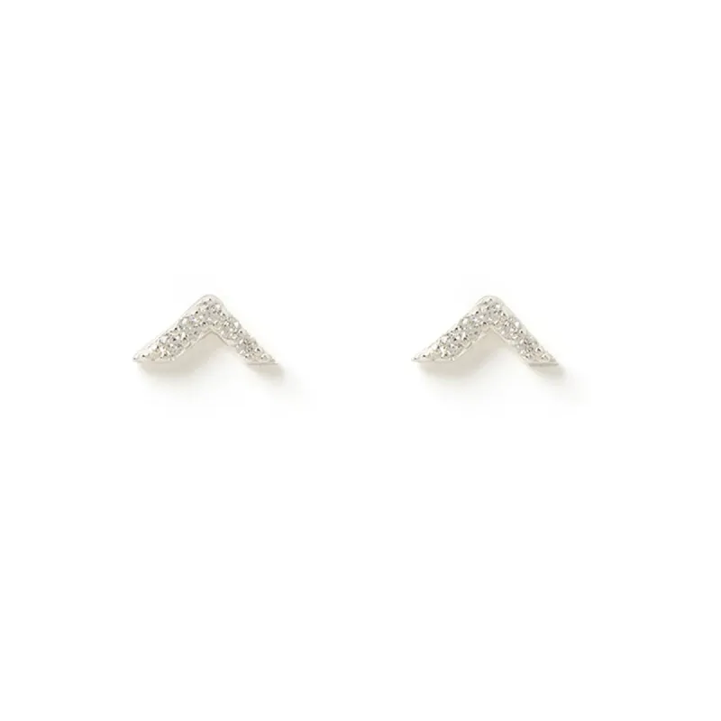 Arrow Silver and Zircon Stud Earrings sold by Arms Of Eve