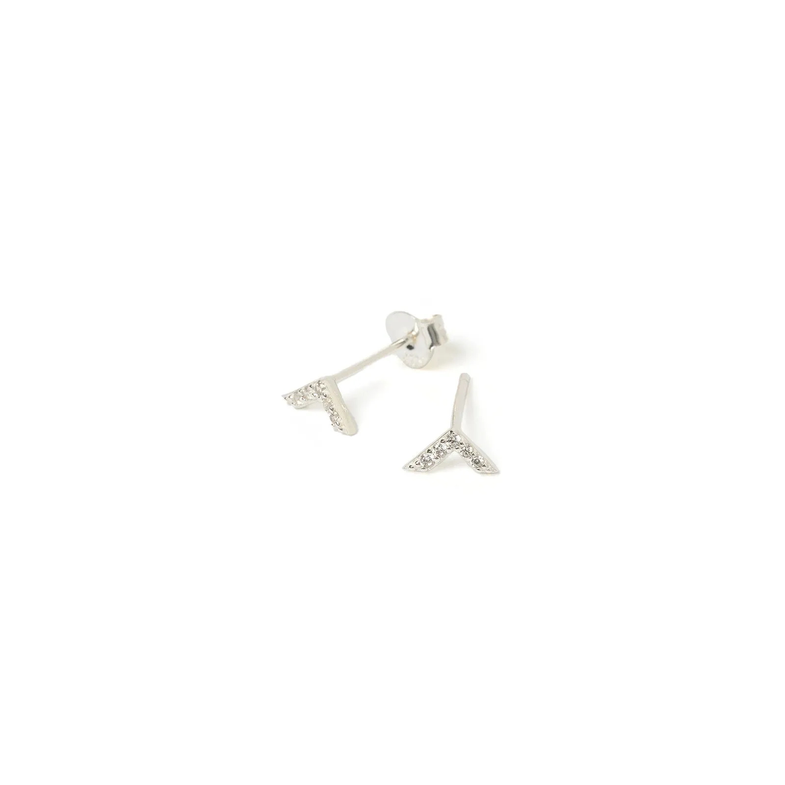 Arrow Silver and Zircon Stud Earrings sold by Arms Of Eve product image thumbnail 2