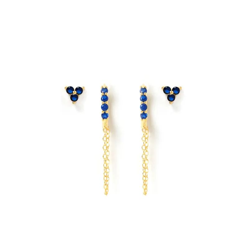 Zion Earring Stack - Sapphire sold by Arms Of Eve